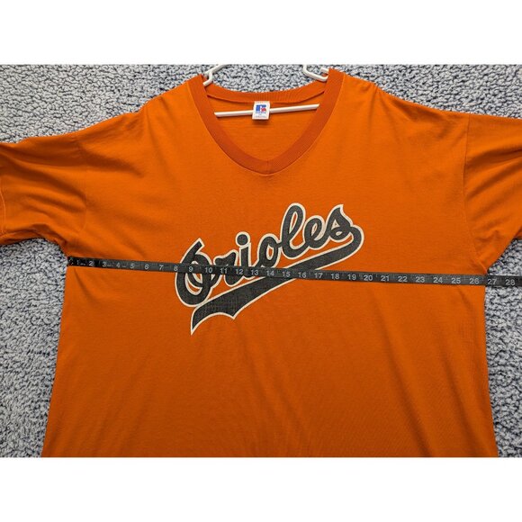 VTG Russell Athletic Baltimore Orioles Shirt Mens XXL Logo USA Distressed Orange - Picture 13 of 16